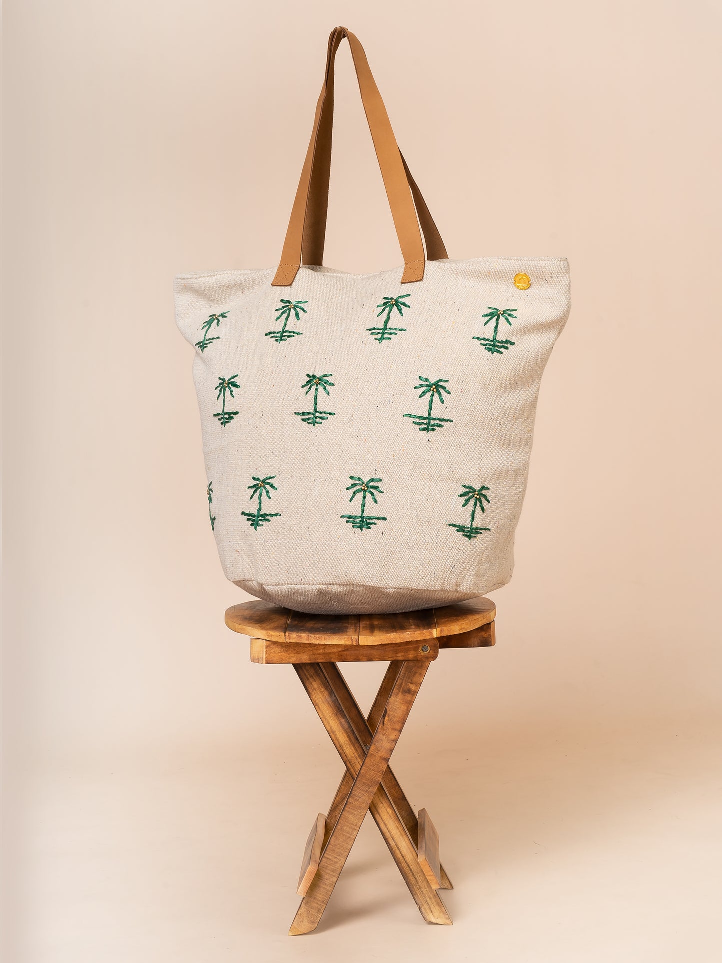 Palm Beach Embroidered Matty Cotton Tote