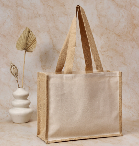 Civic Earth Tote – Natural Jute & Canvas Bag