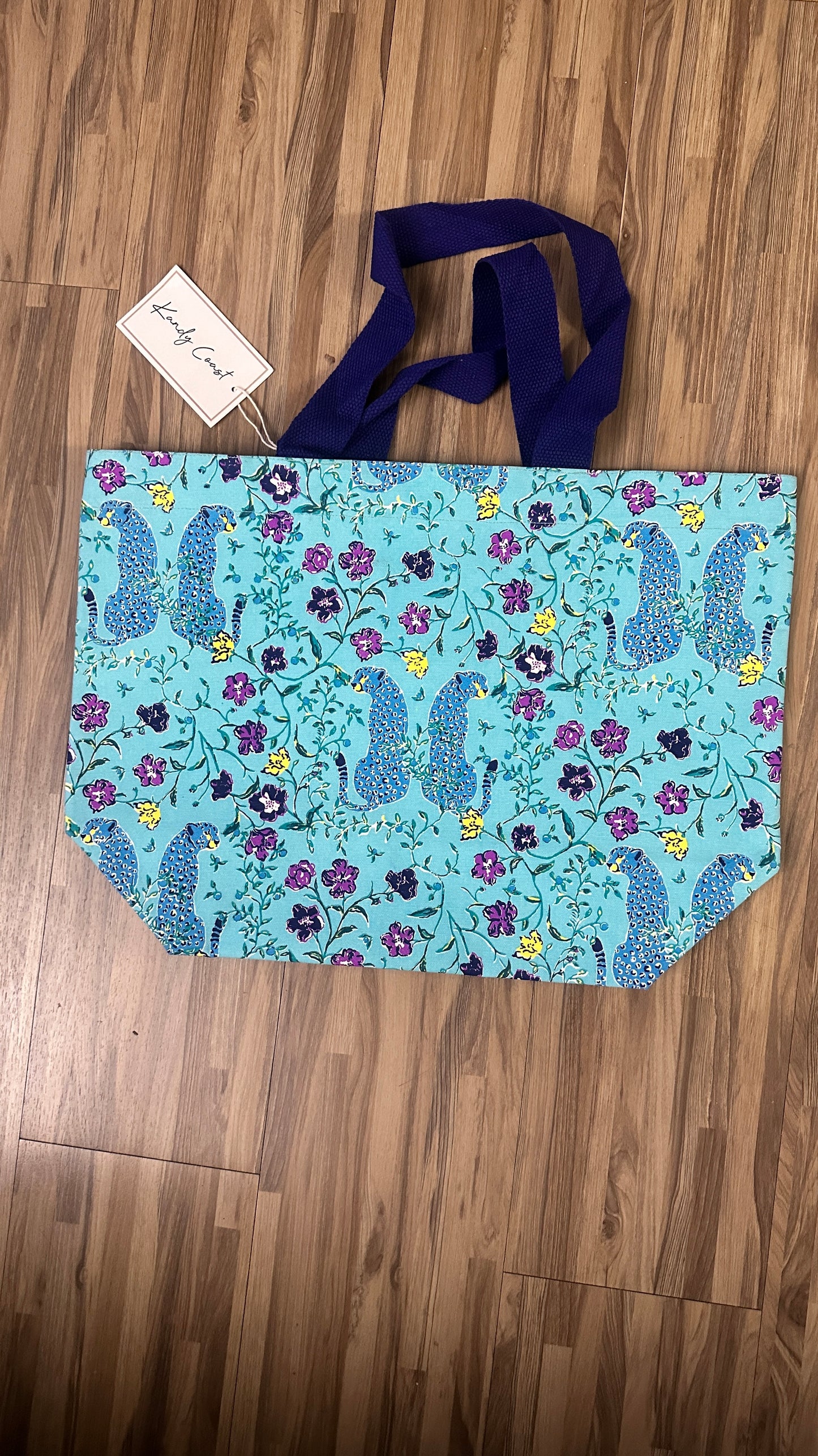 Leopard Floral Cotton Canvas Tote Bag