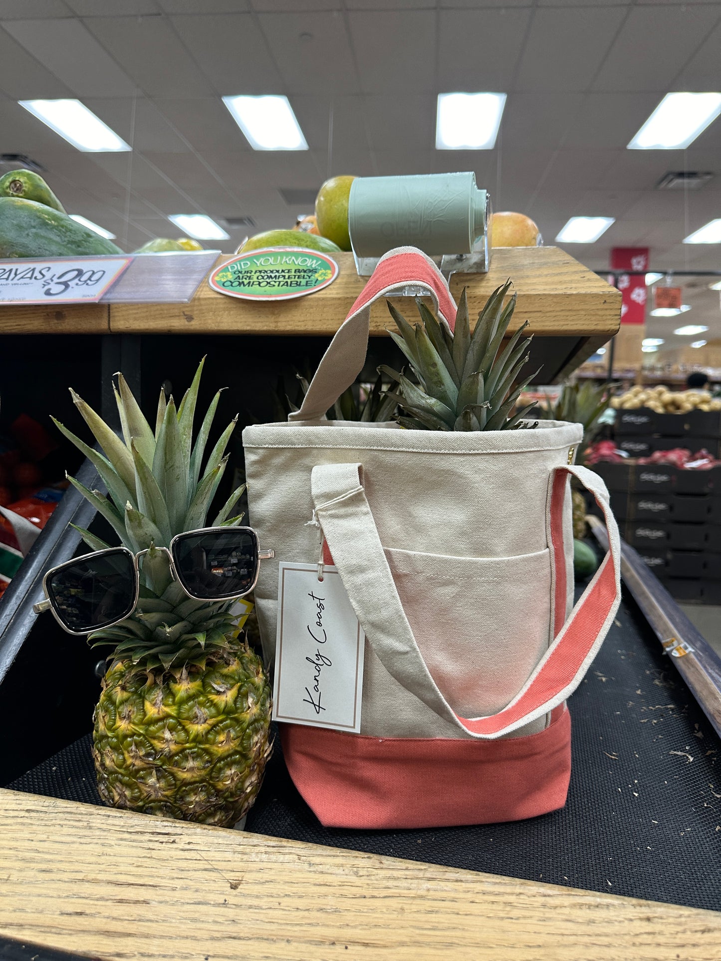 Small Canvas Surf Tote Bag