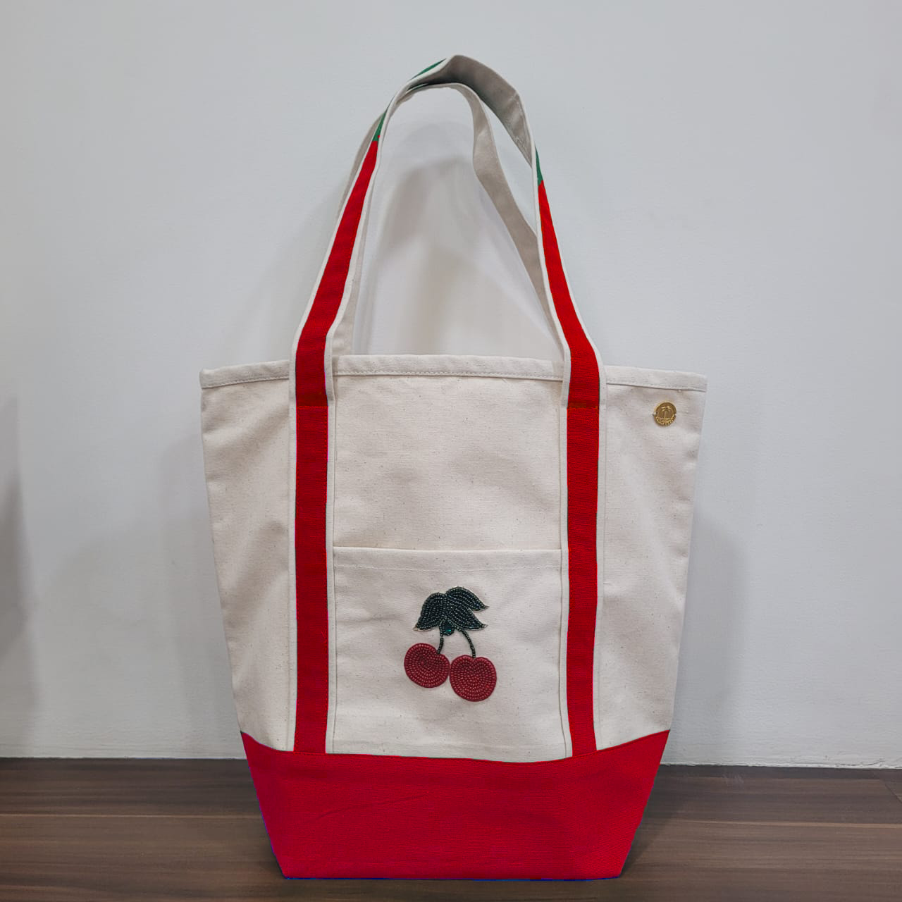 Large Canvas Surf Tote Bag- Customized Hand Beaded