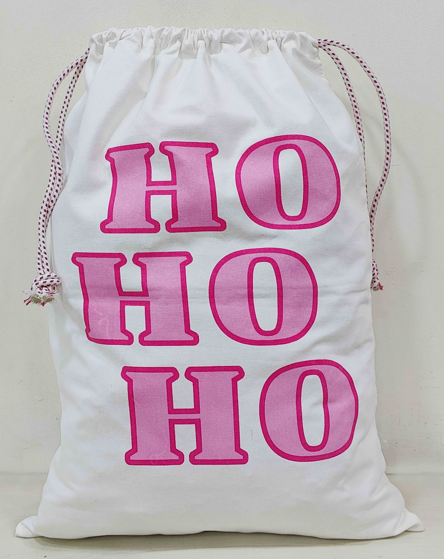 Pink Christmas Medium Santa Sack-HoHo