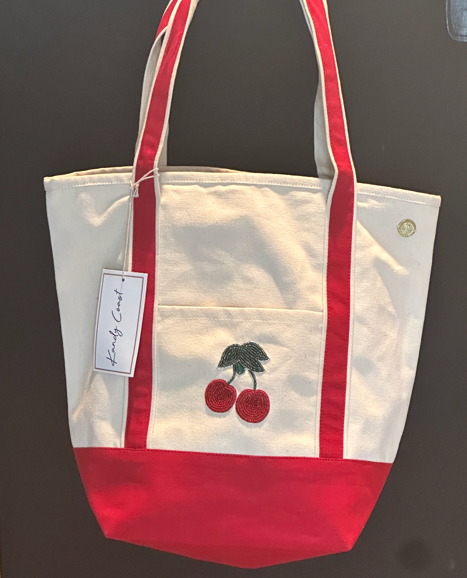 Large Canvas Surf Tote Bag- Customized Hand Beaded