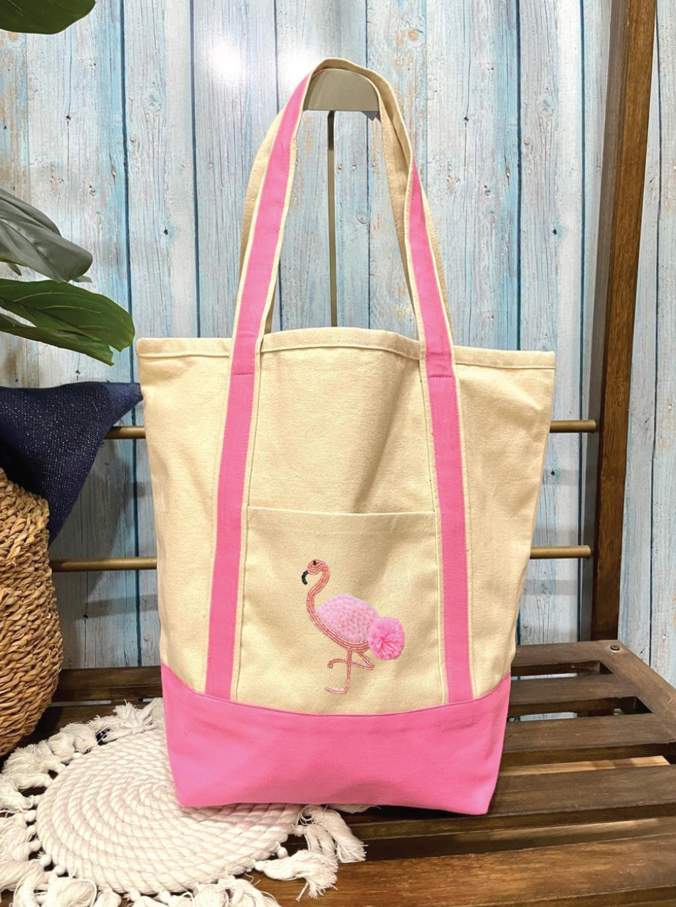 Large Canvas Surf Tote Bag- Customized Hand Beaded
