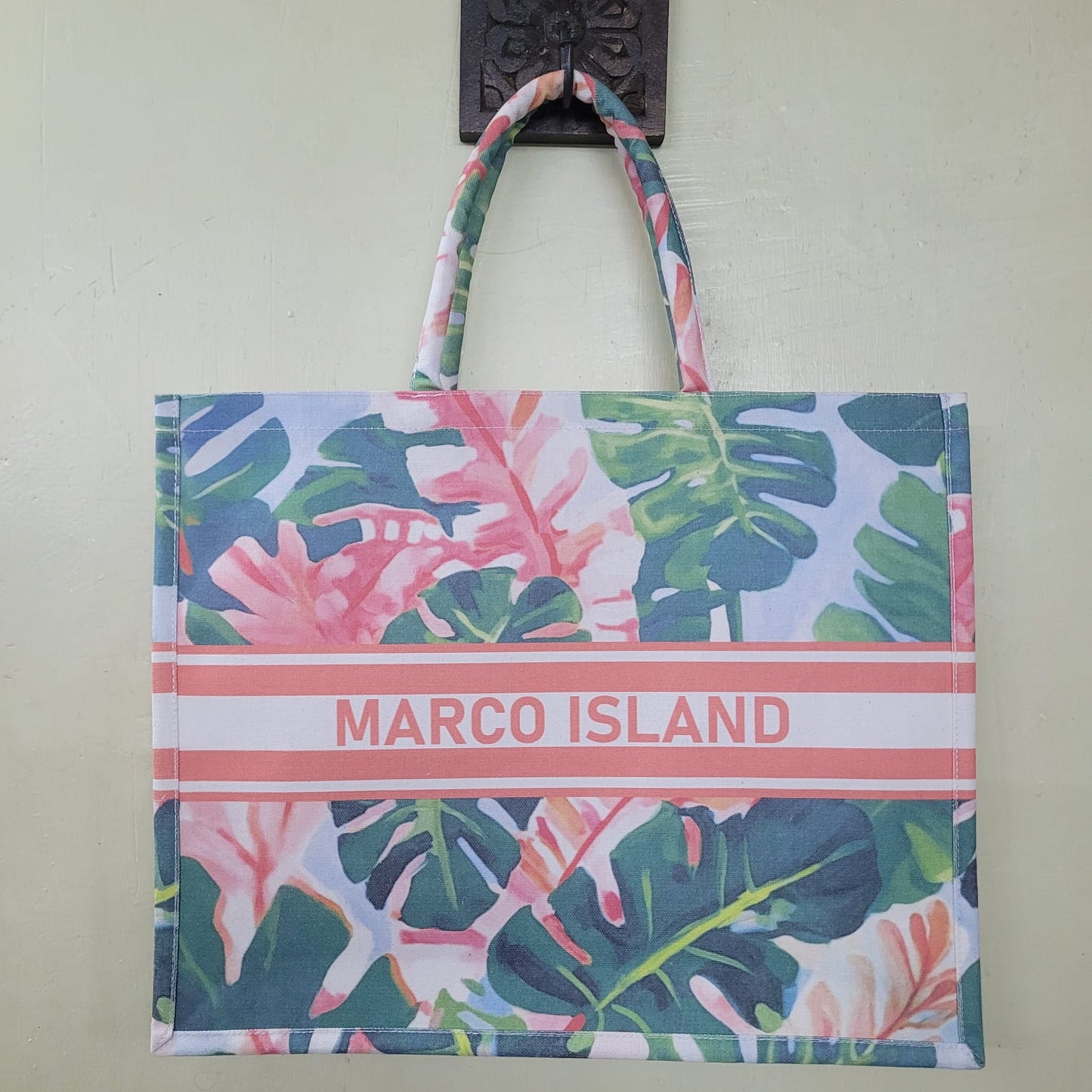 Soho Tropical Vibes Cotton Canvas Big Text Tote