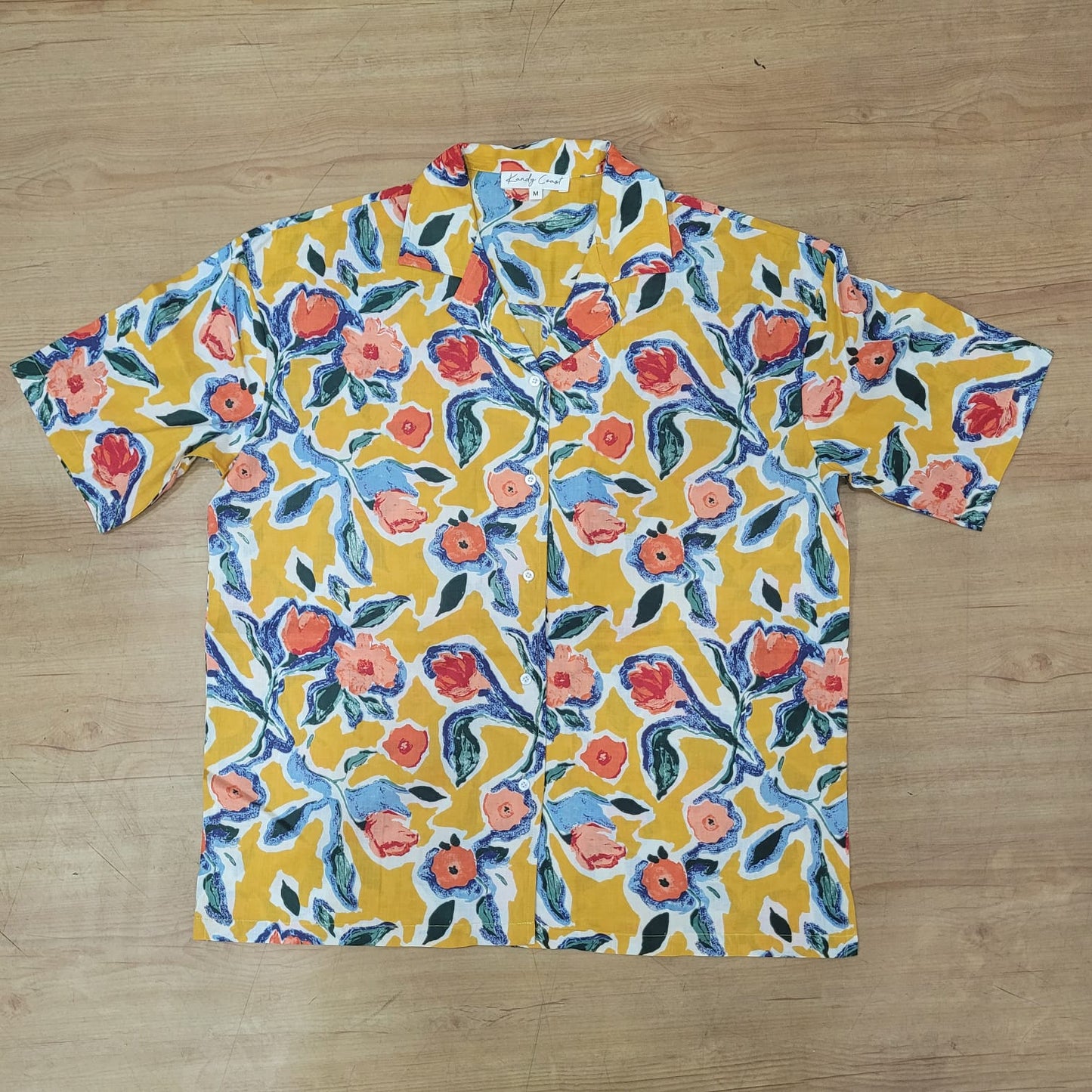 Men Tropical Hawaiian Floral Shirts-Blotched Blossom