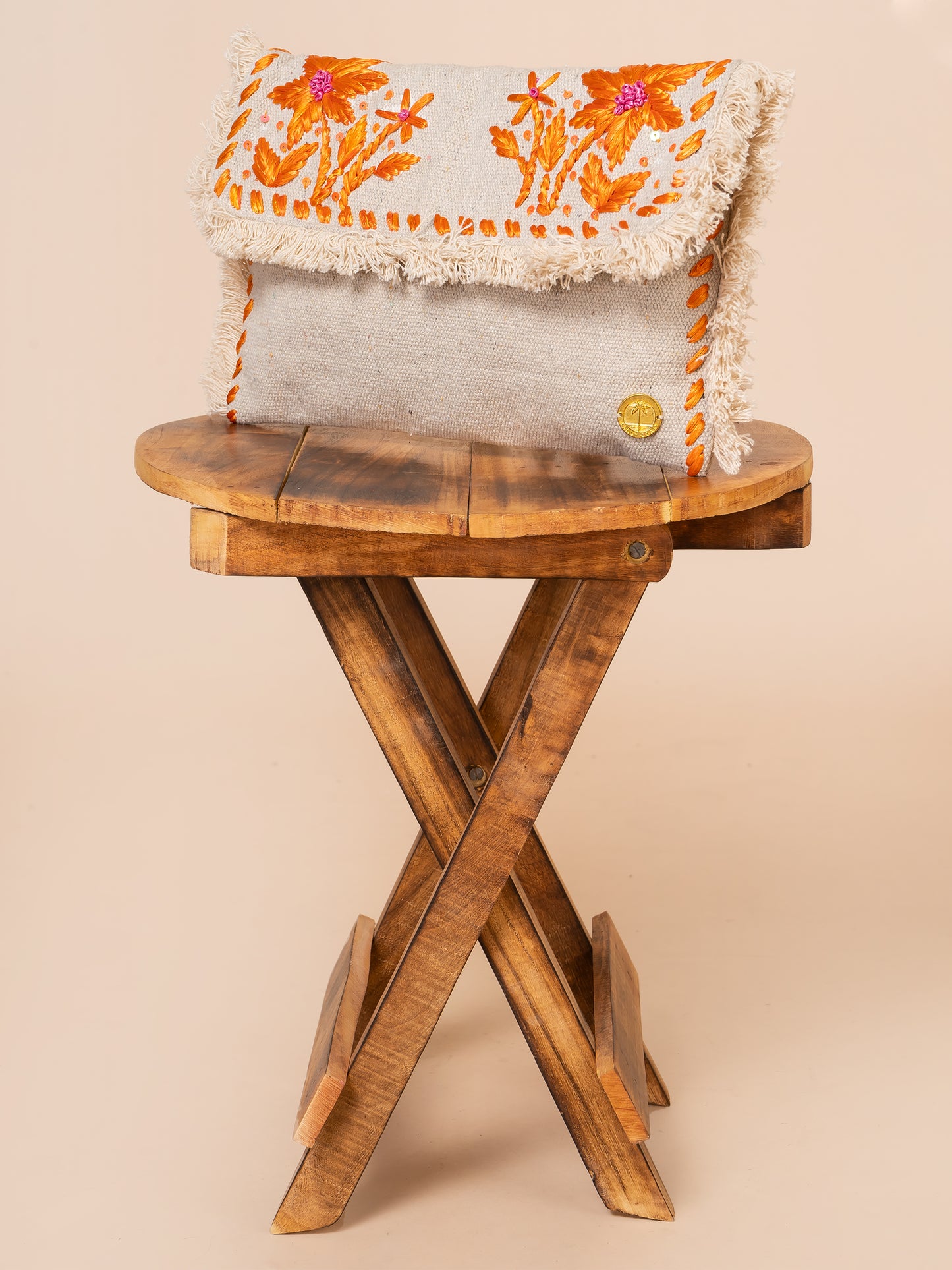Orange Raffia CLUTCH