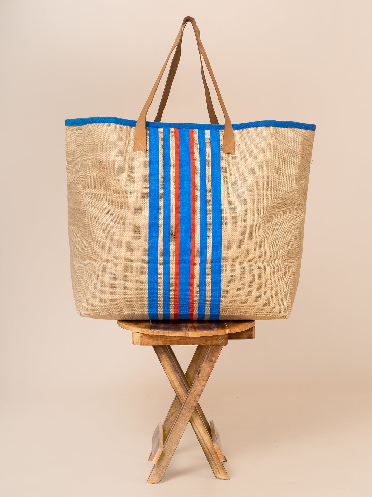 The Extra Large Natural Jute Stripes Bag