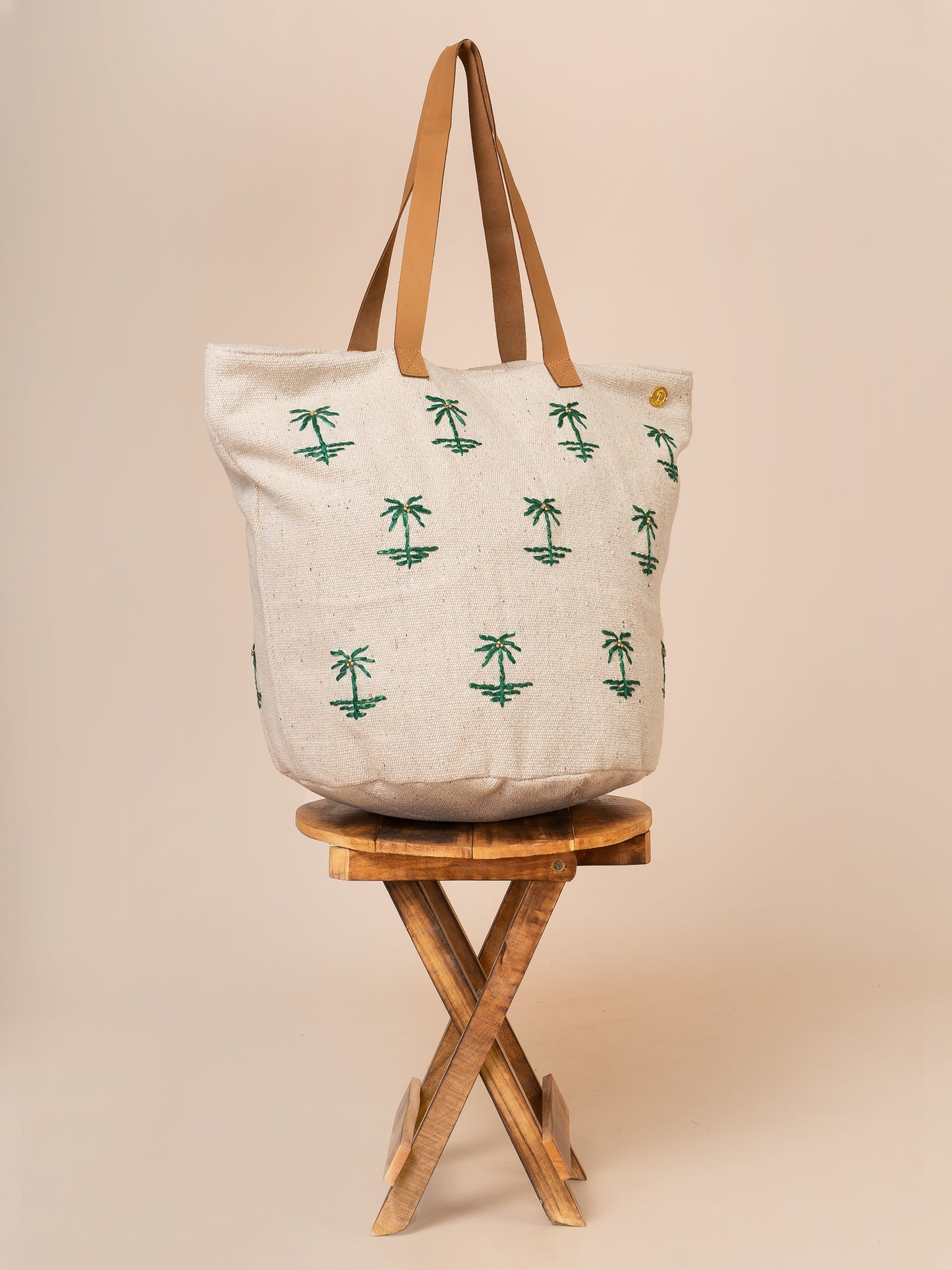 Palm Beach Embroidered Matty Cotton Tote