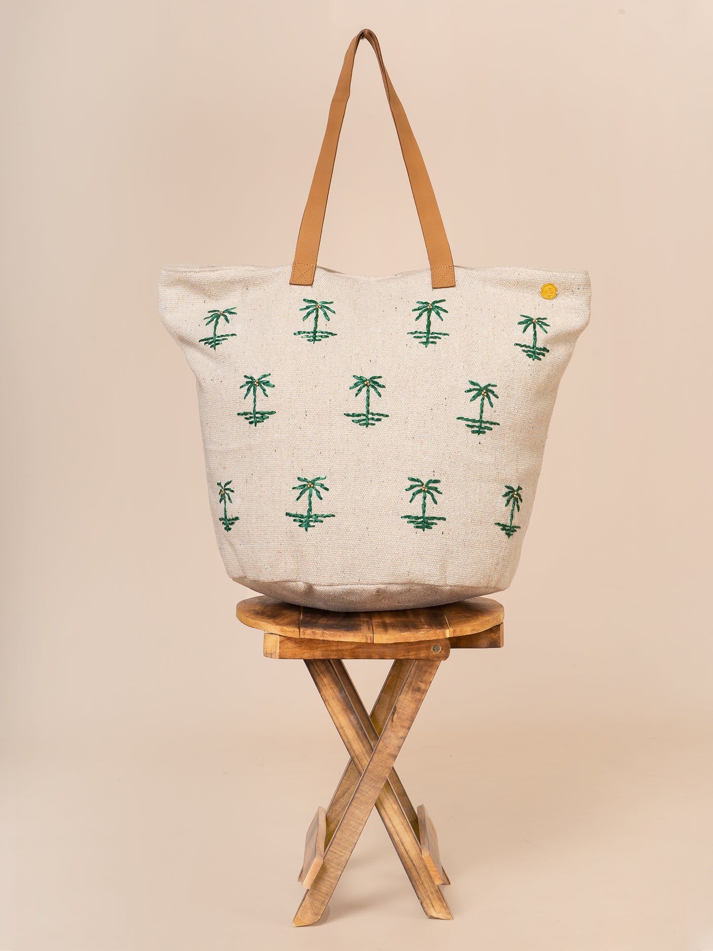 Palm Beach Embroidered Matty Cotton Tote