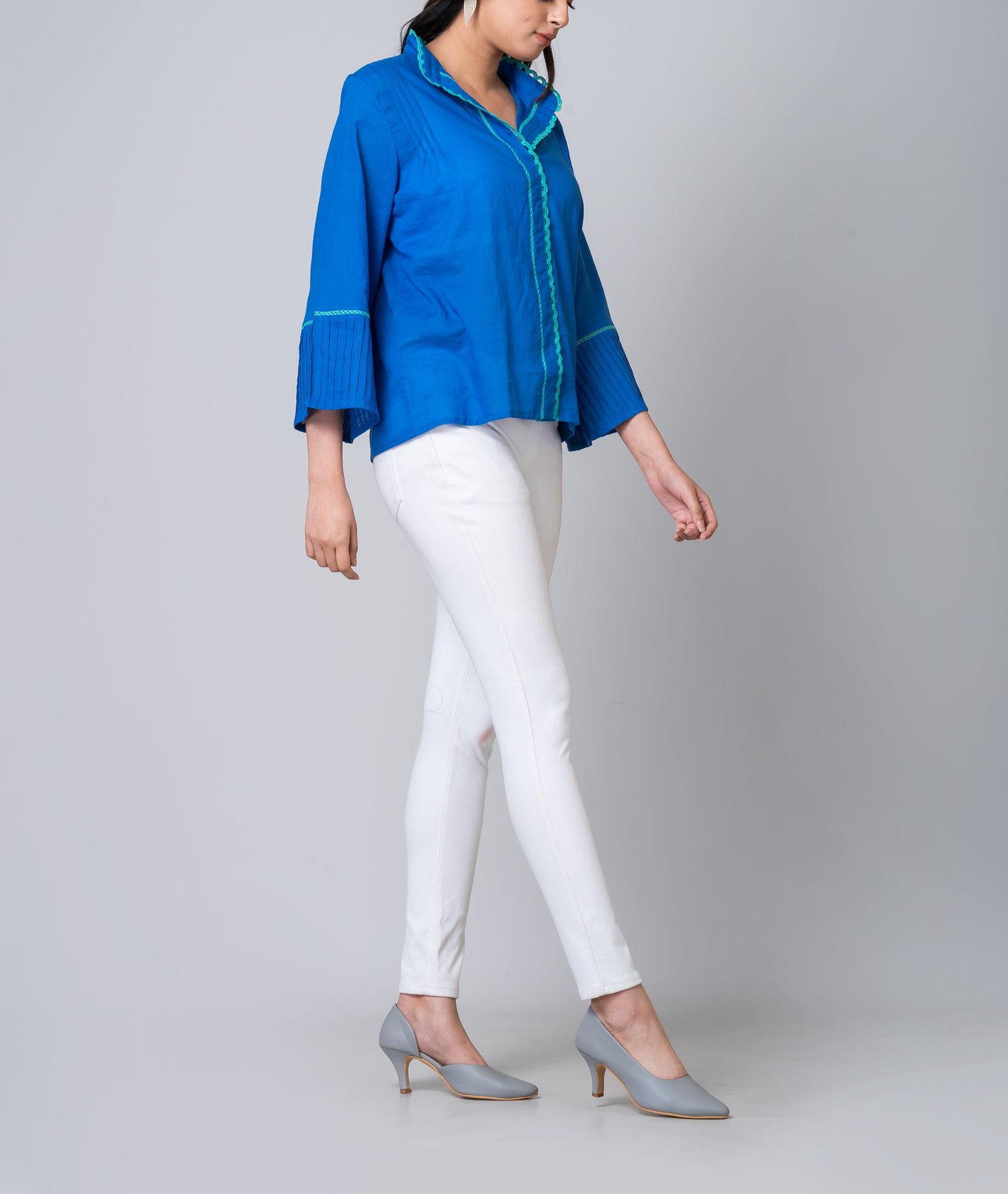 Olivia Blue Lightweight Tunic Blouse