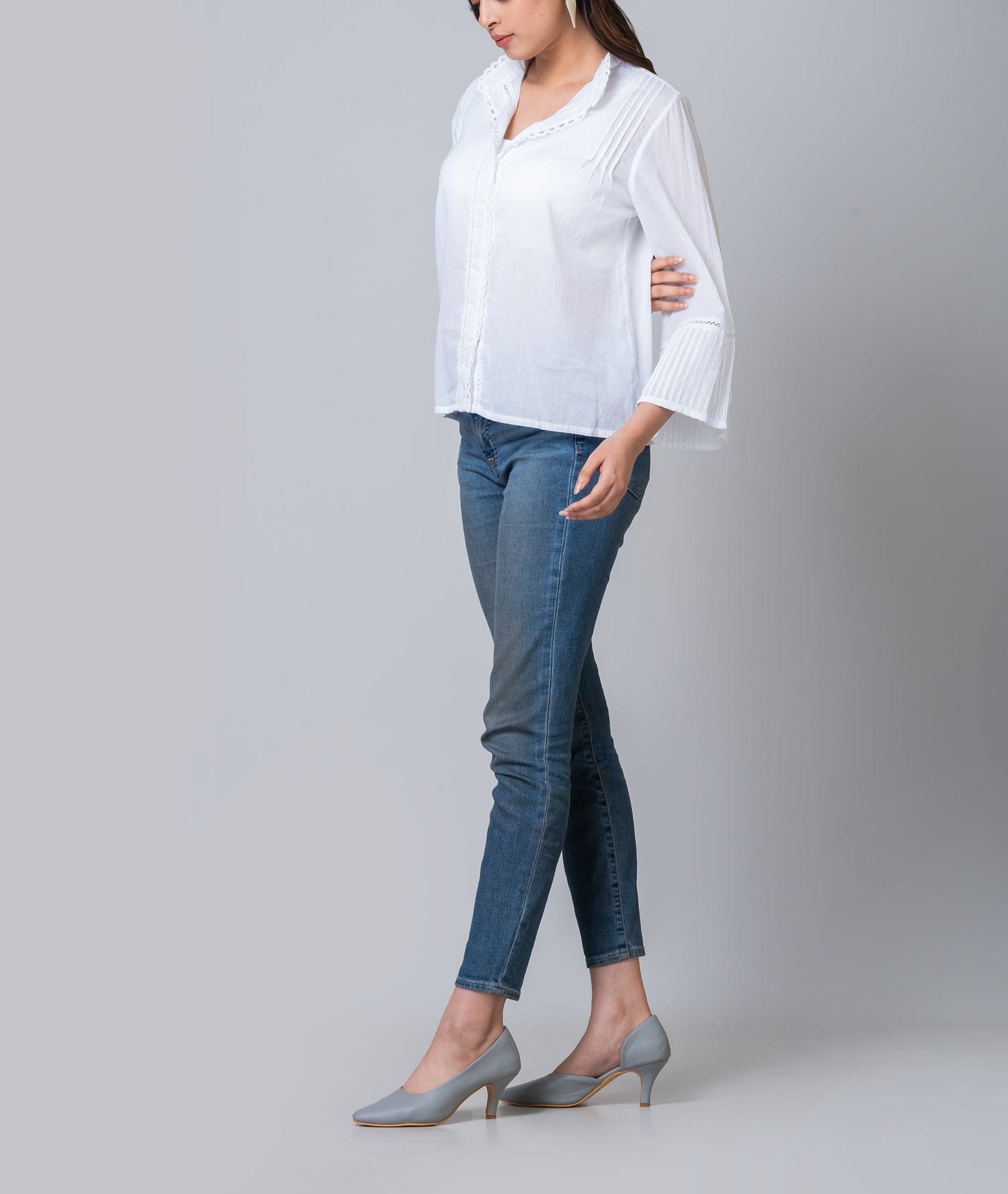 Olivia White Lightweight Tunic Blouse
