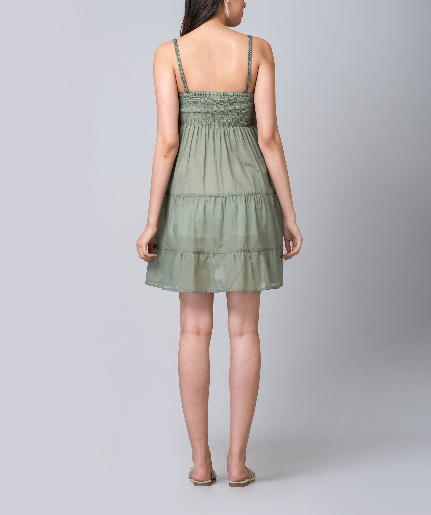Cindy Olive Green Crochet Dress