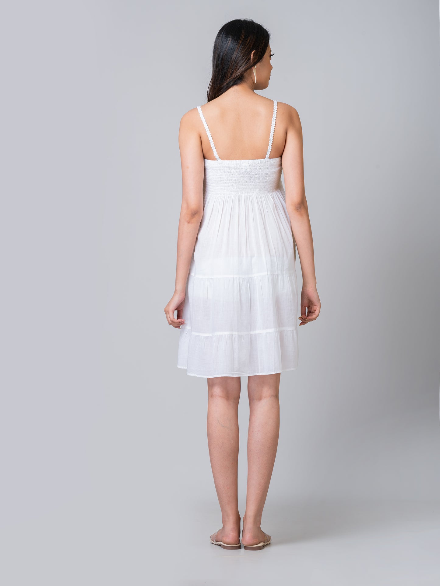 Cindy White Crochet Dress
