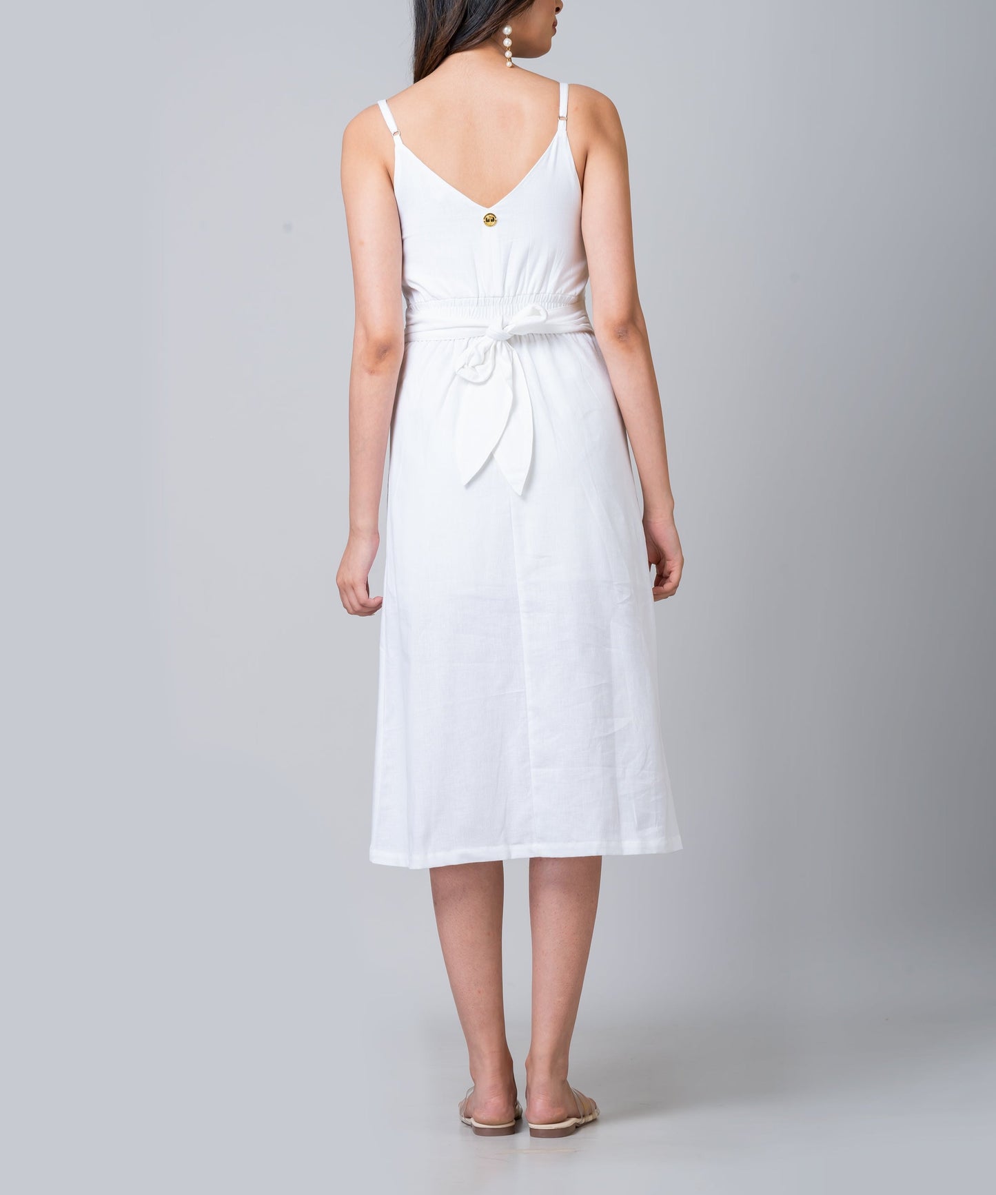 Malibu White Linen Like Dress