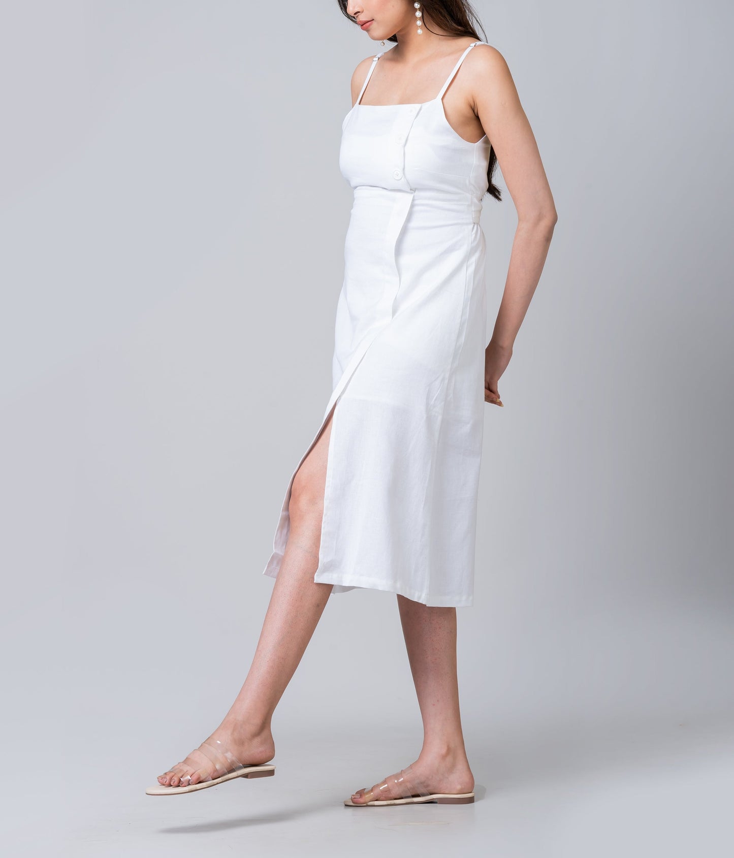 Malibu White Linen Like Dress