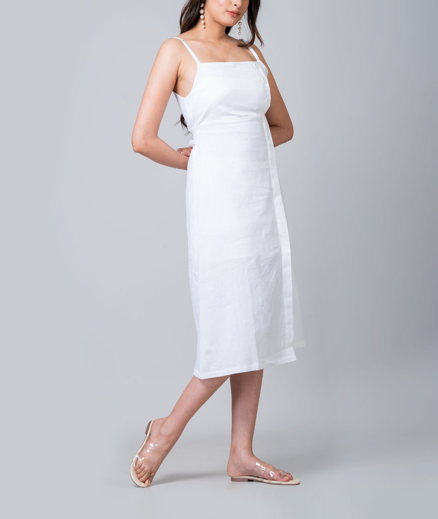 Malibu White Linen Like Dress