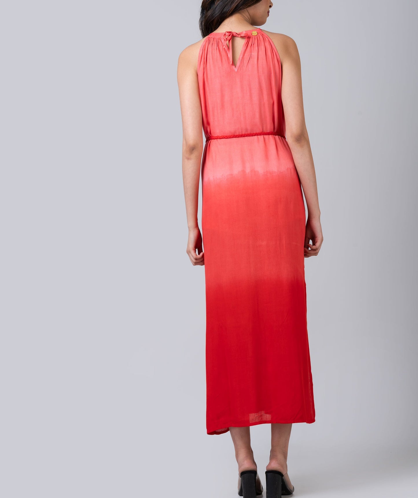 Ada Sunray Tie-Dye Ombre Red Dress