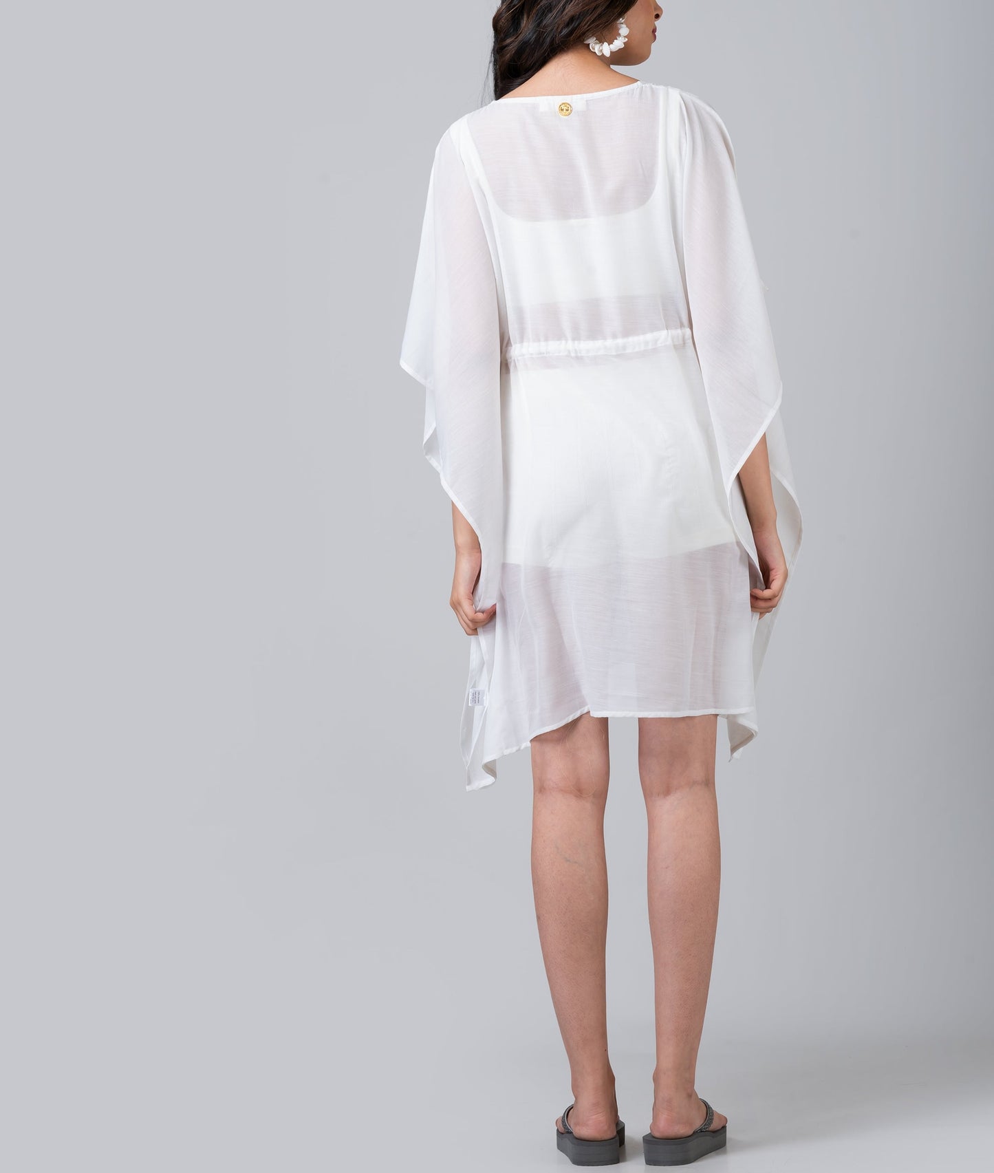 Clara White Voile Swim Cover-Up Dress
