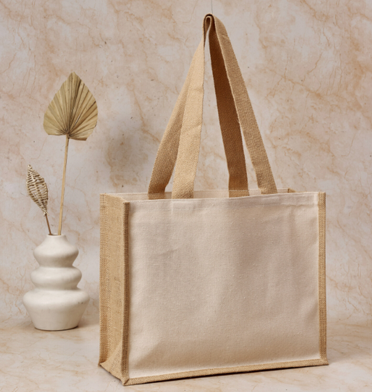 Civic Earth Tote – Natural Jute & Canvas Bag