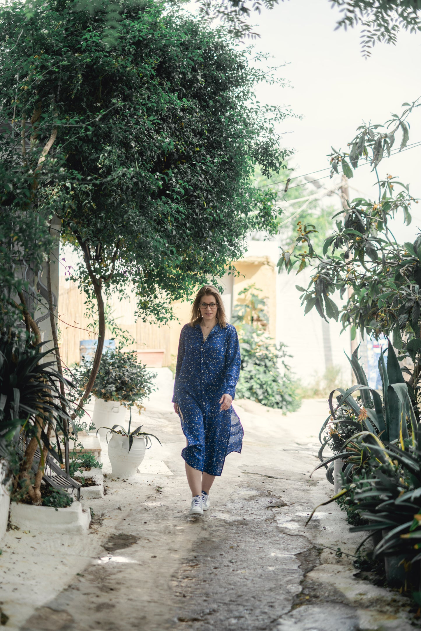 Madeline Maxi Shirtdress- Blue