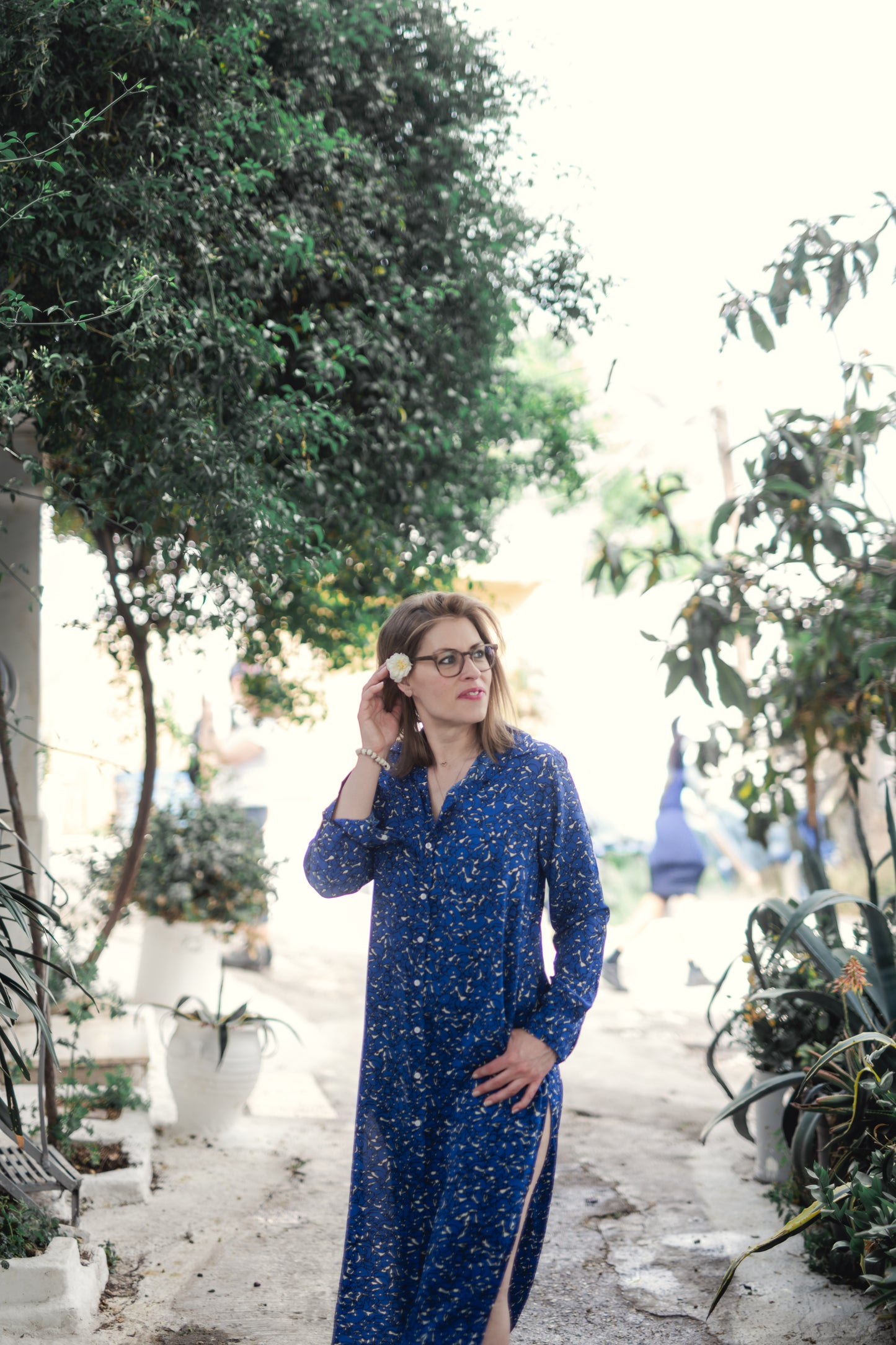 Madeline Maxi Shirtdress- Blue