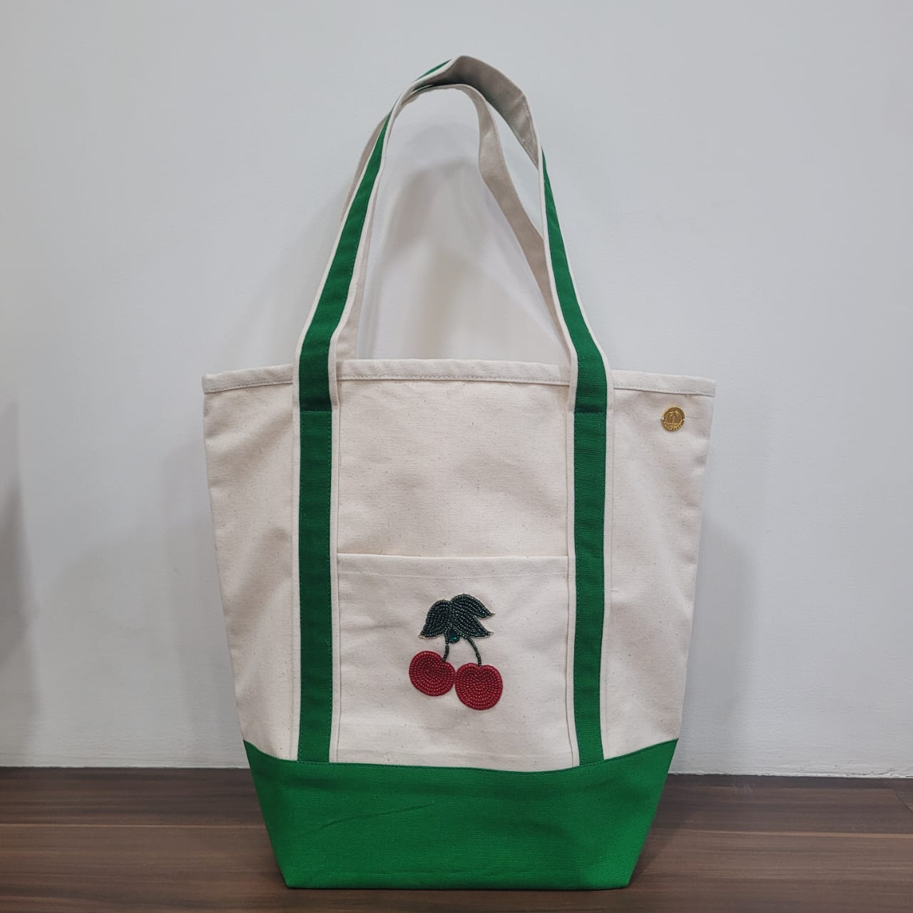 Large Canvas Surf Tote Bag- Customized Hand Beaded