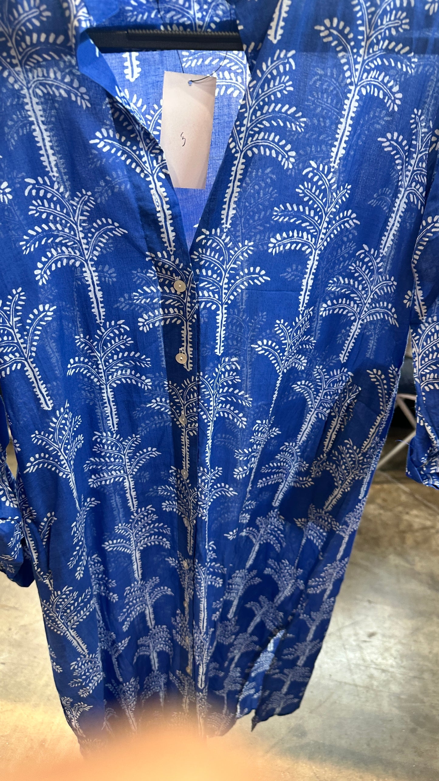 Long Multiple Prints Cotton Voile Tunic