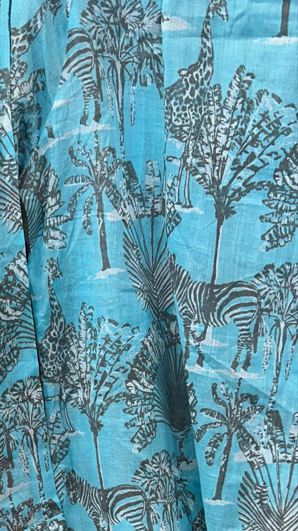 Long Multiple Prints Cotton Voile Tunic