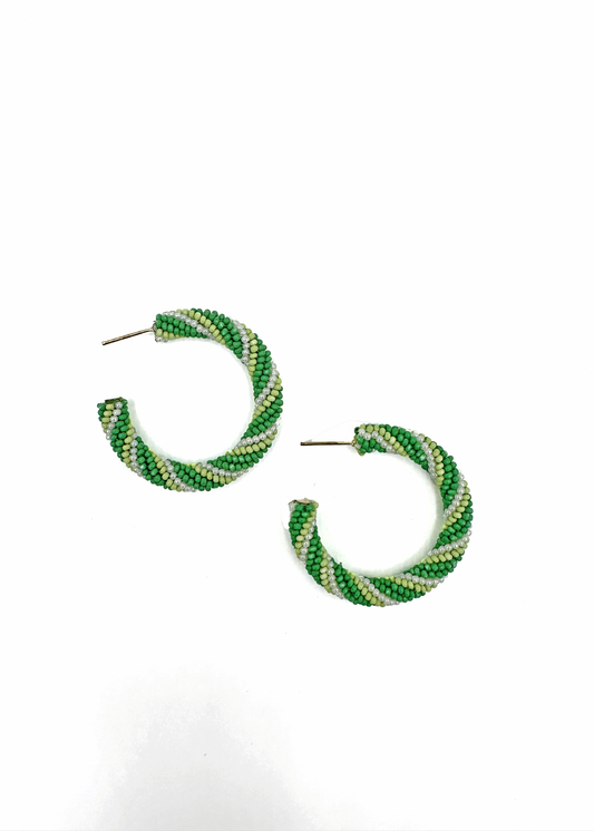 Lori Green Mint Beaded Hoop Earrings
