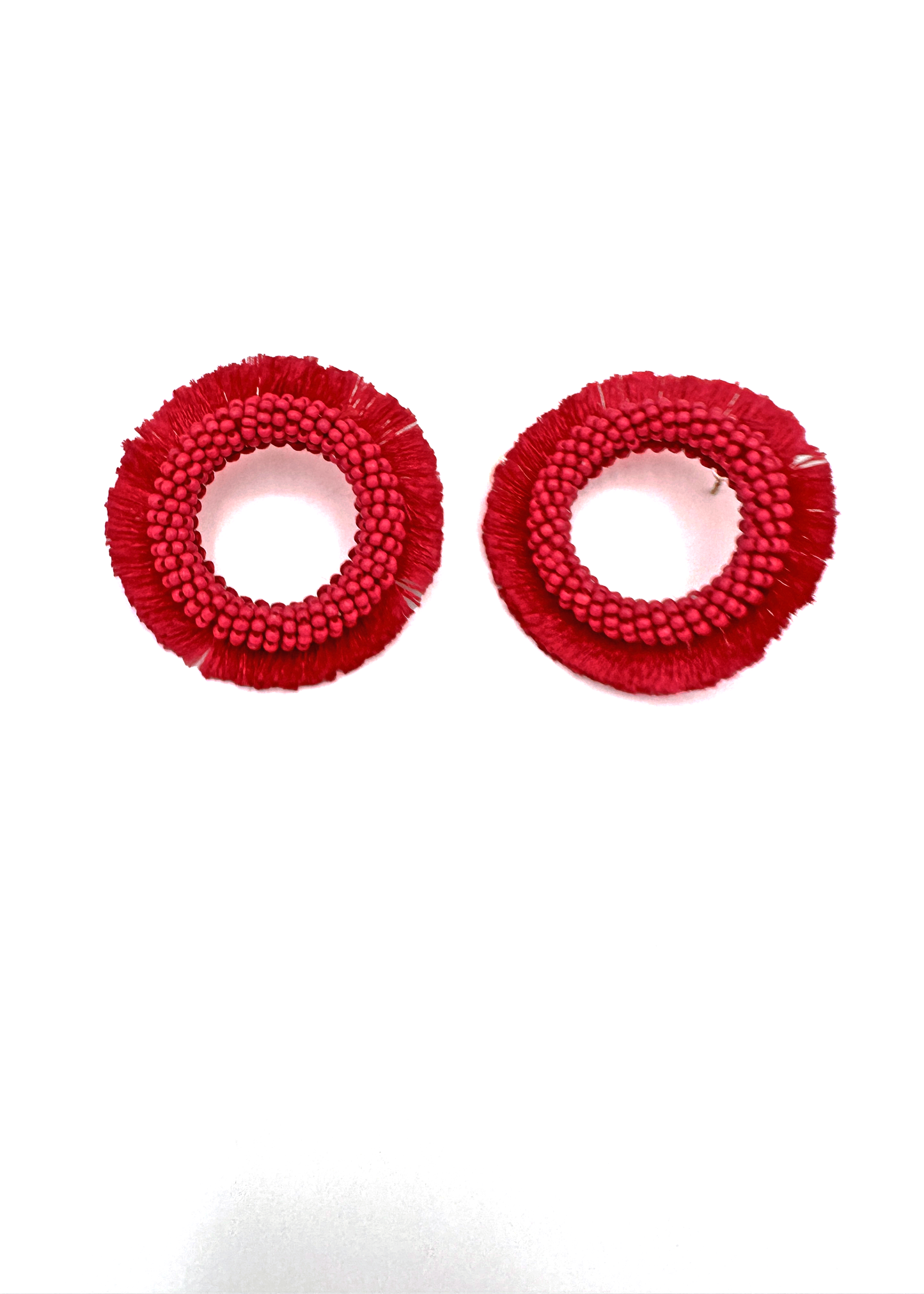 Hot Pink Round Loop Earrings