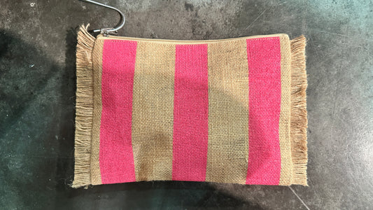 Fulton Stripes Fringe Jute Travel Pouch