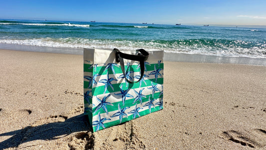Starfish Stripe Open Beach Tote Bag Carry all