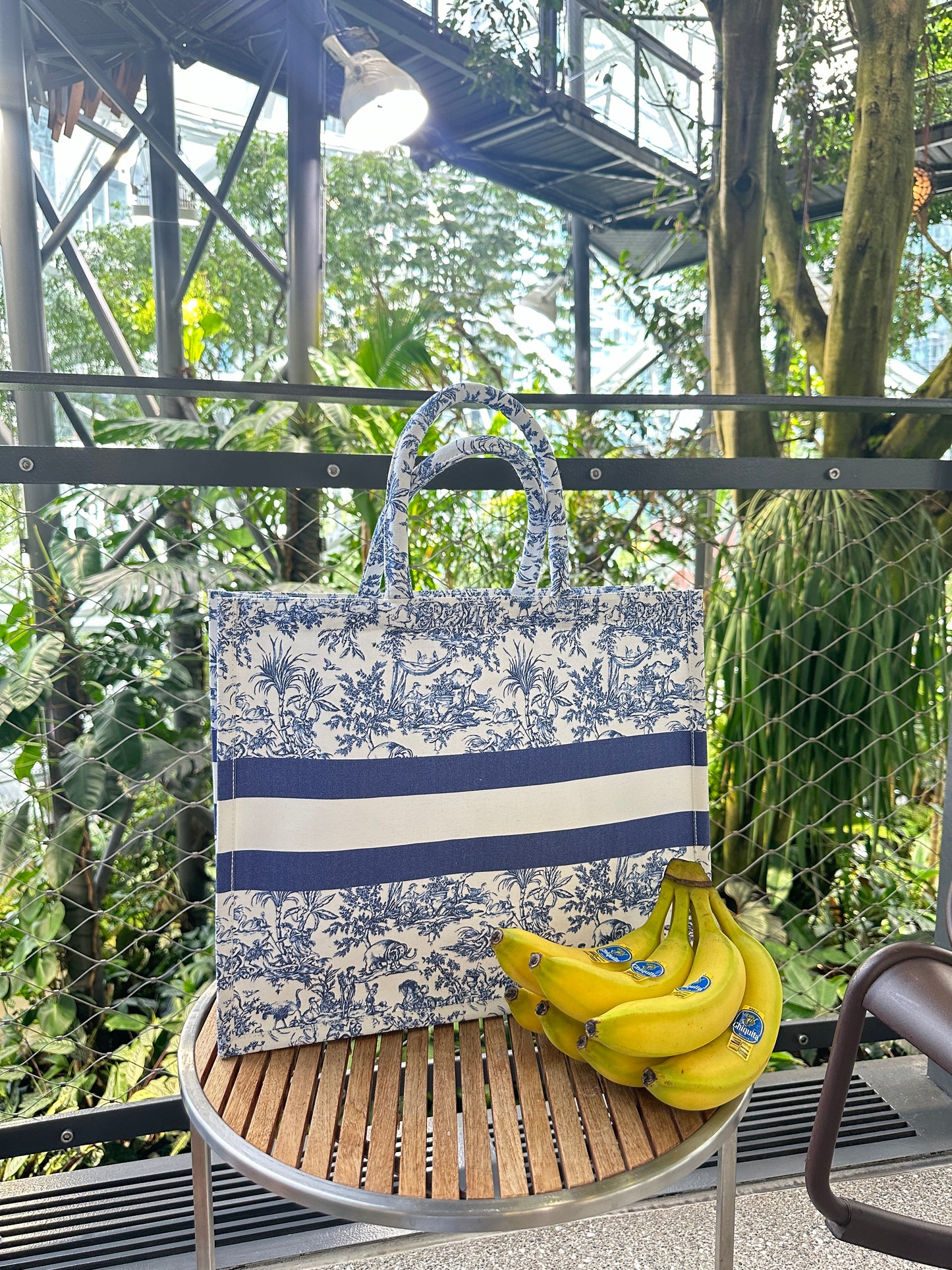 Soho Jungle Elephant Cotton Canvas Big Text Tote
