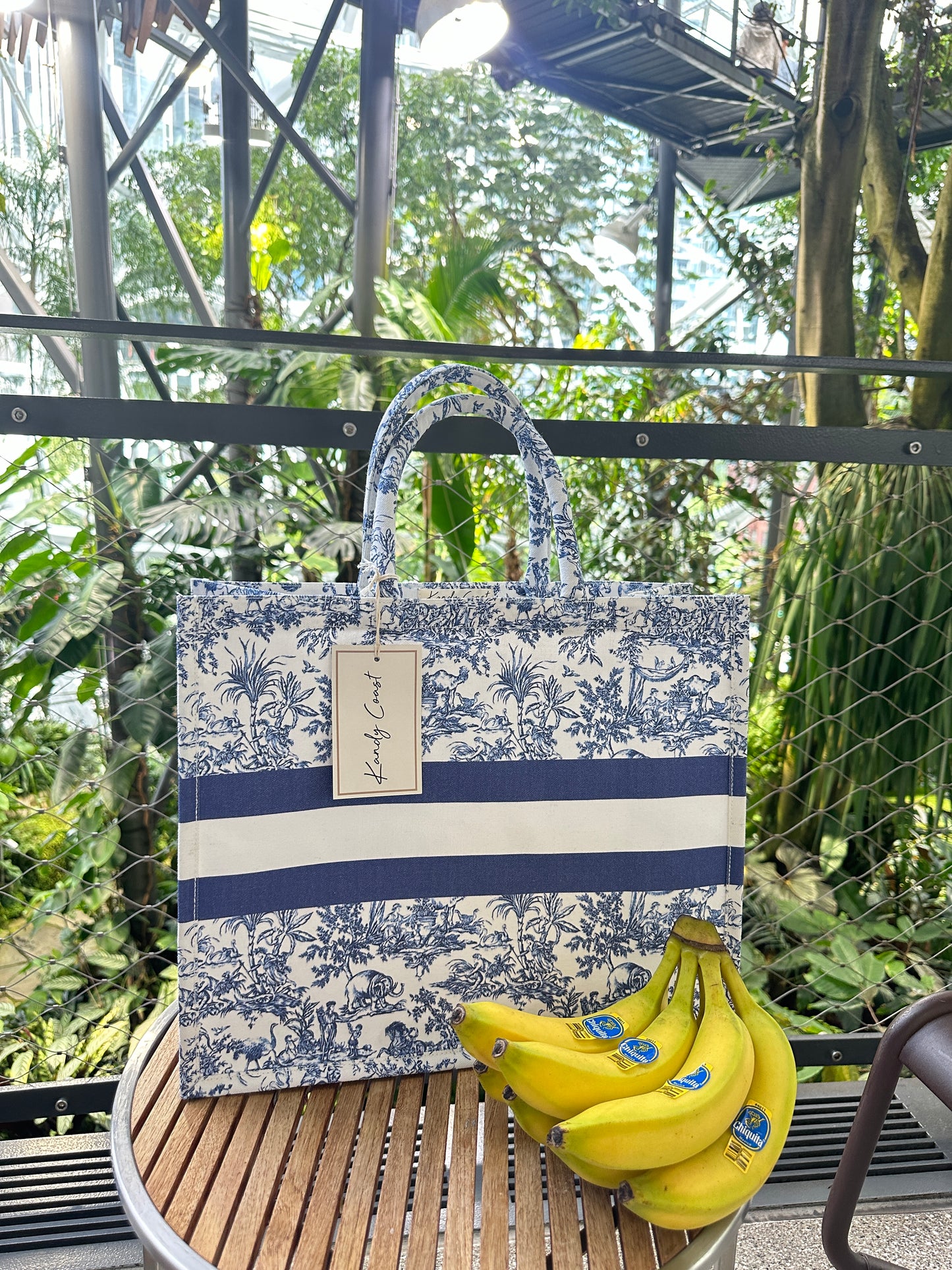 Soho Jungle Elephant Cotton Canvas Big Text Tote