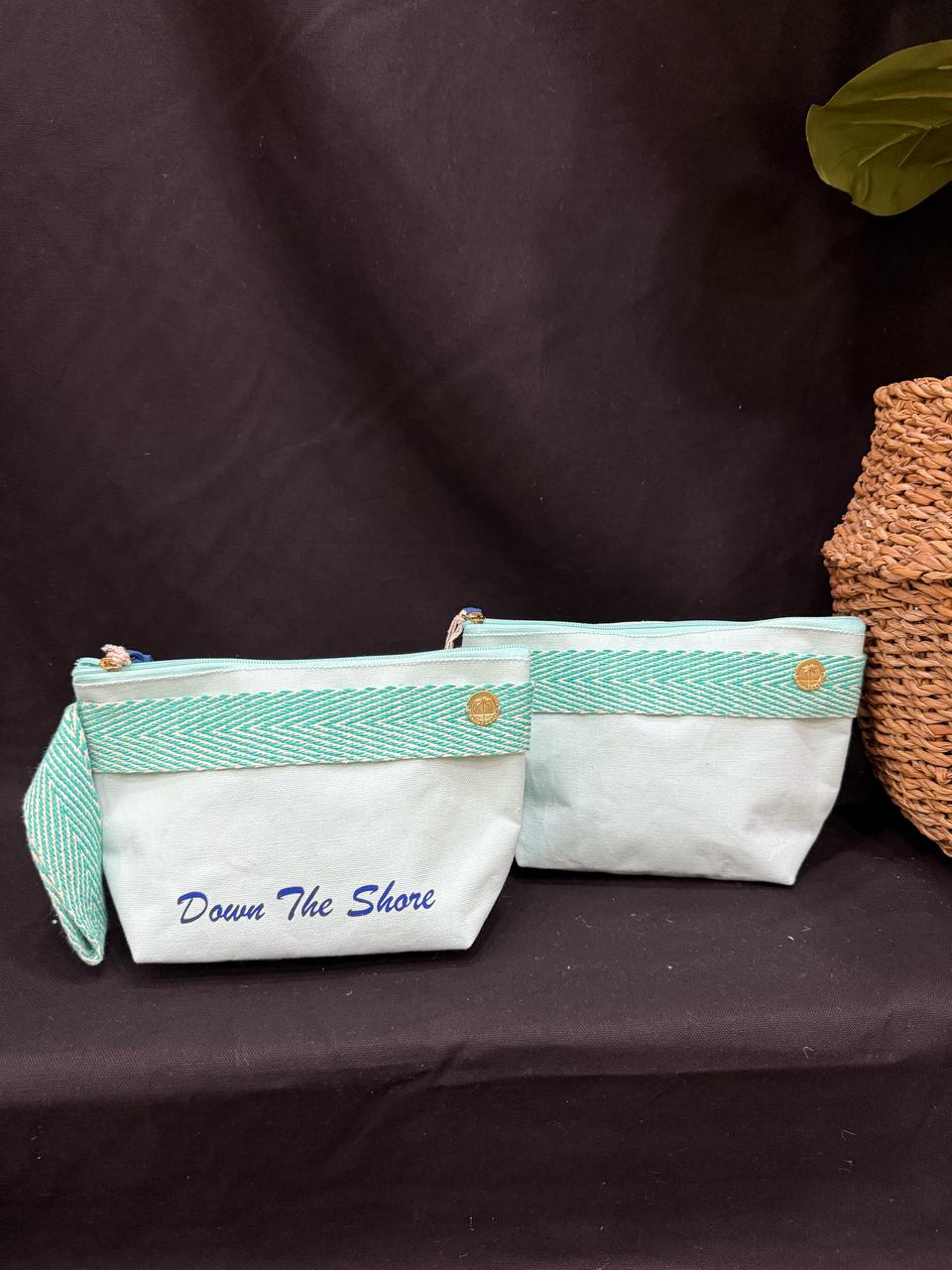 Sanibel Solid Cotton Canvas Pouch Wristlet Custom