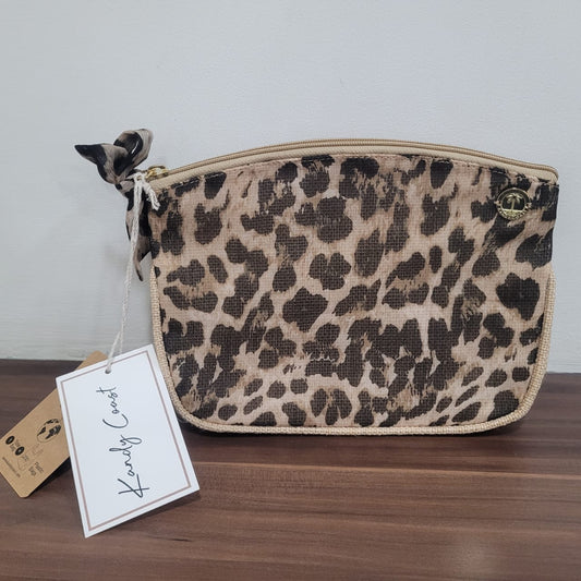 Astoria Leopard Chiffon Jute Travel Pouch