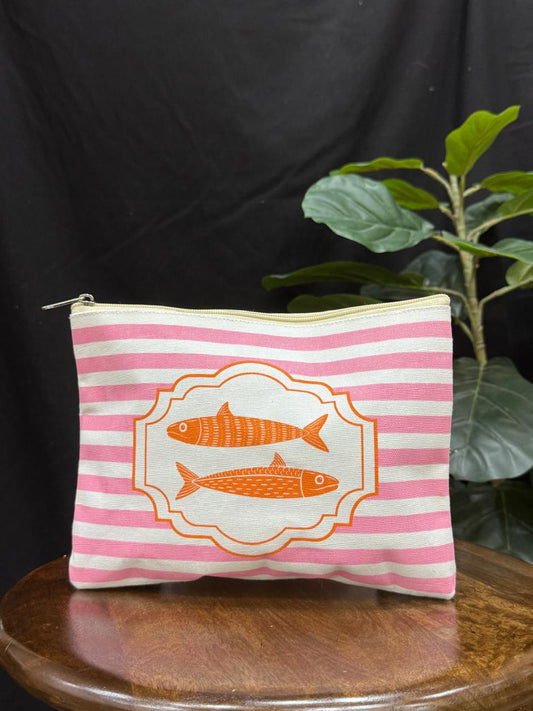 Sardines Fish Travel Pouch Makeup, Cosmetic Organizer Bag