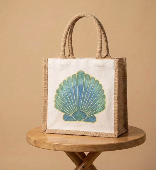 Mini Jute Cotton Tote- Printed