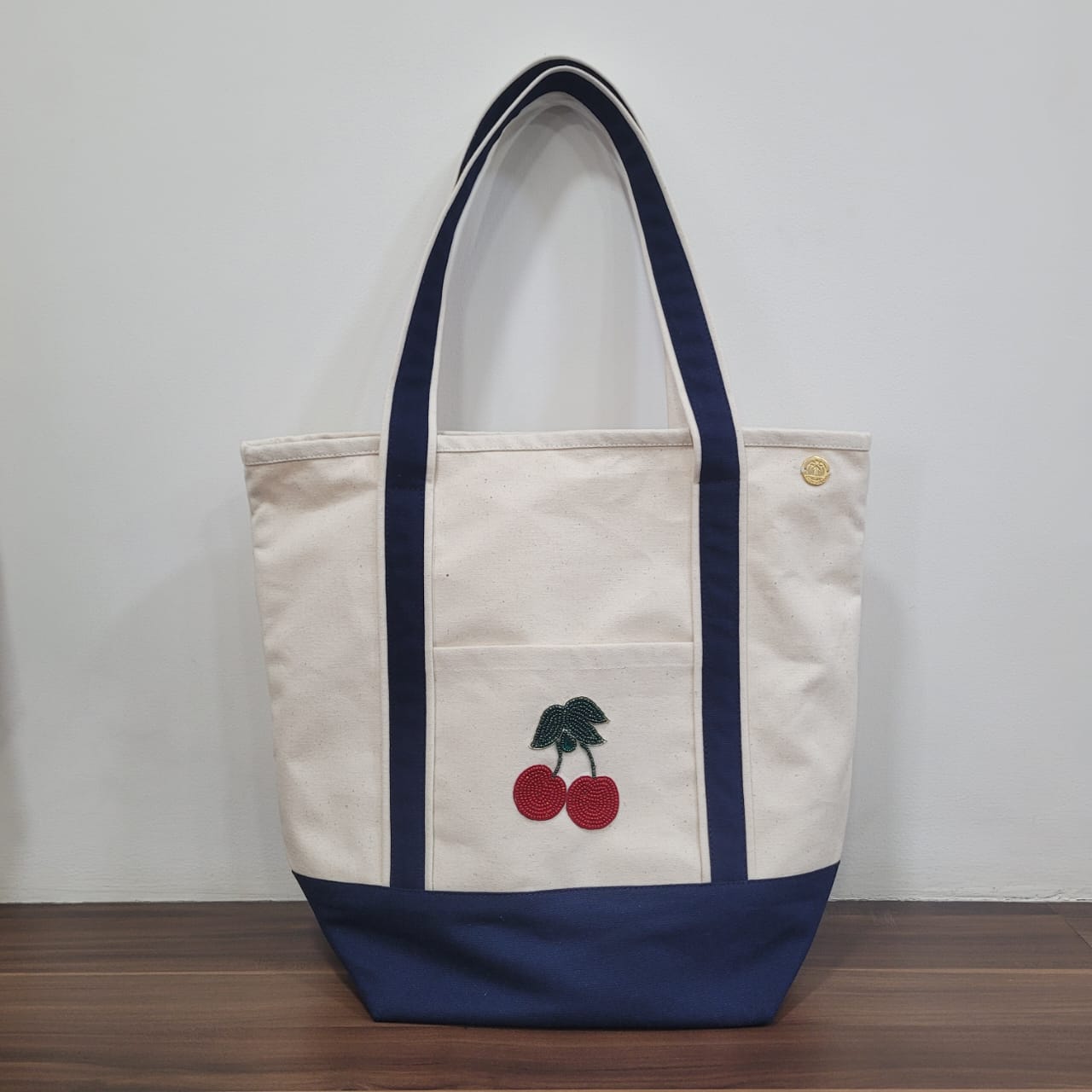 Large Canvas Surf Tote Bag- Customized Hand Beaded