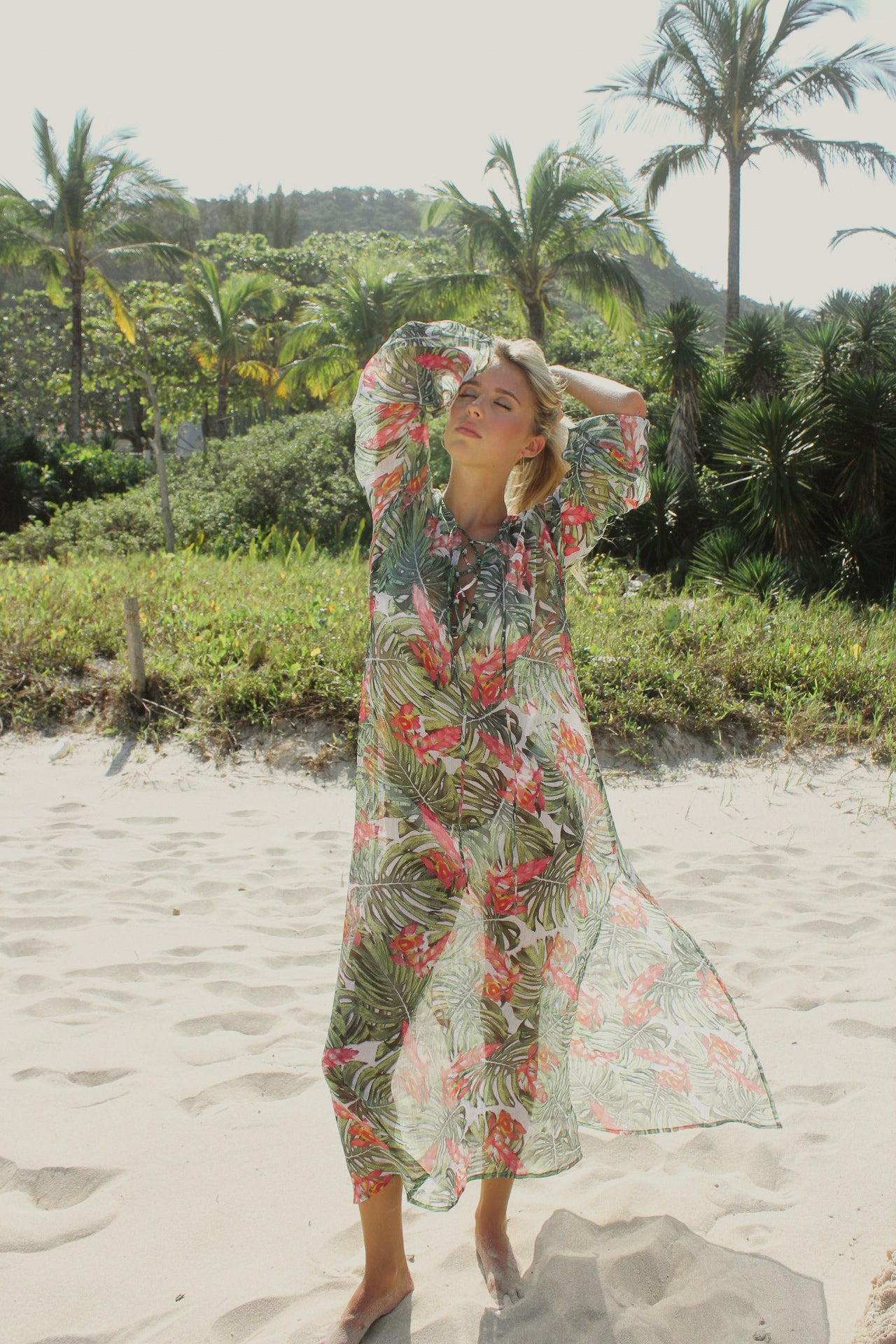 Palm Beach Swim Cover-Up Maxi Dress