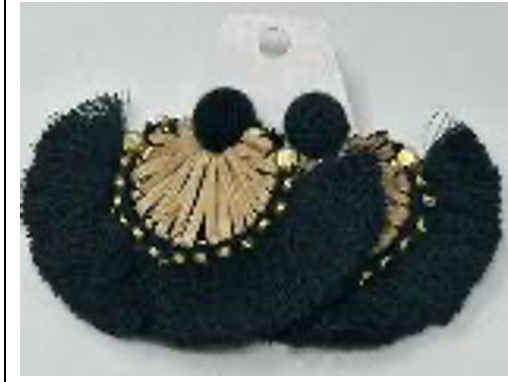 Carole Black Raffia Drop Earrings