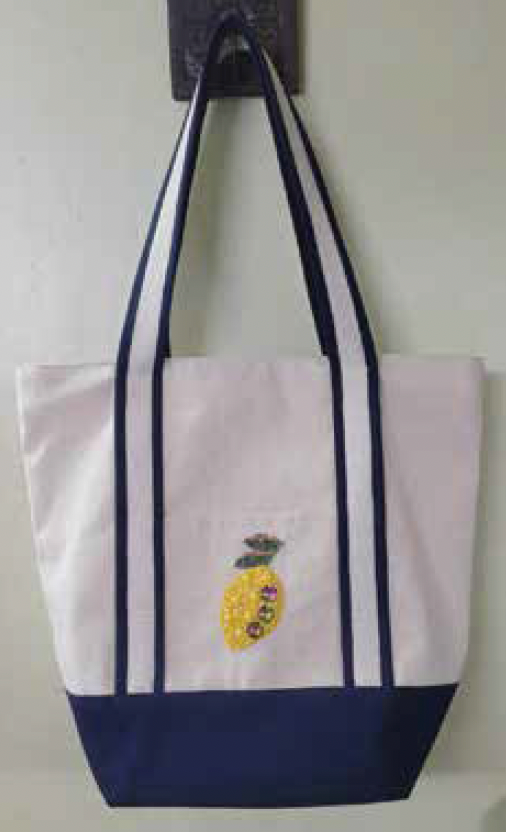 Large Canvas Surf Tote Bag- Customized Hand Beaded