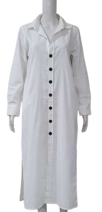 Madeline Maxi Shirtdress- White