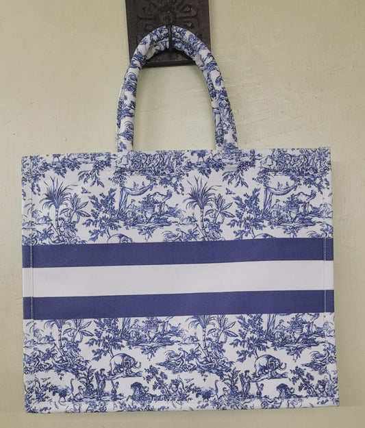 Soho Jungle Elephant Cotton Canvas Big Text Tote