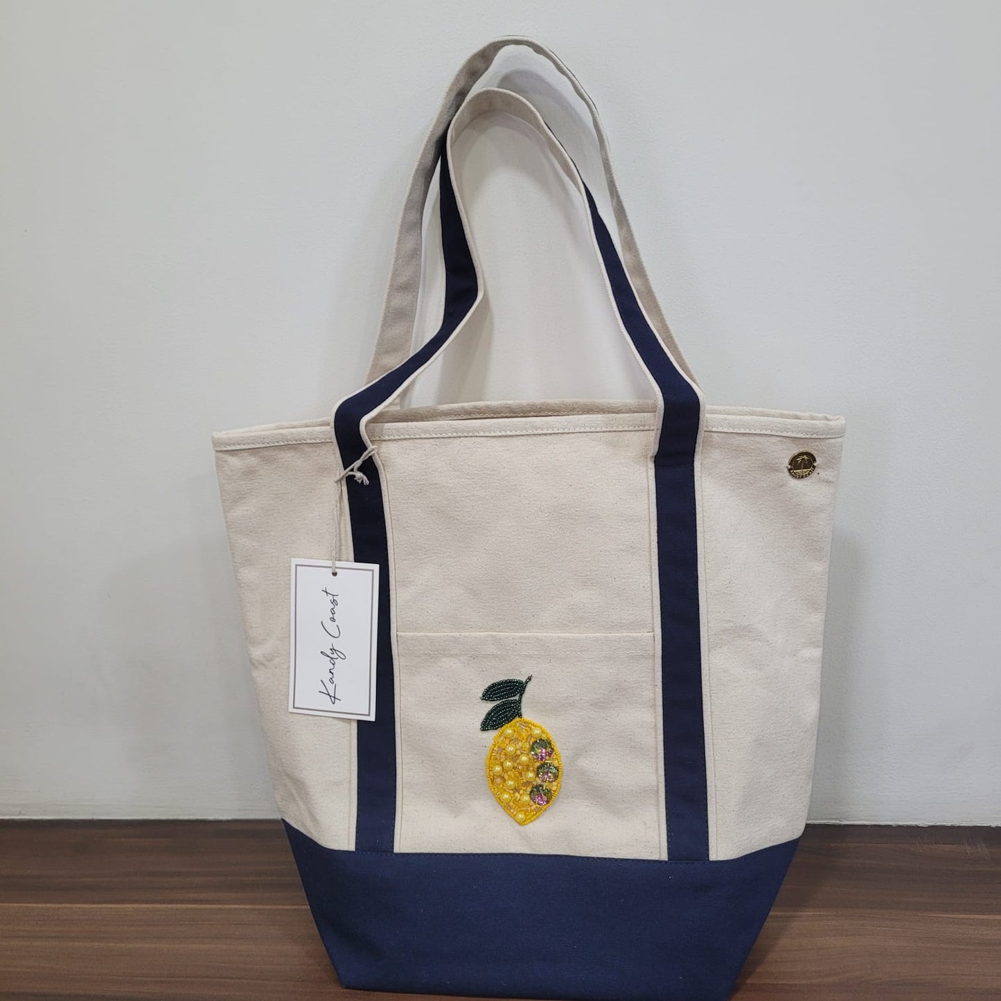 Large Canvas Surf Tote Bag- Customized Hand Beaded