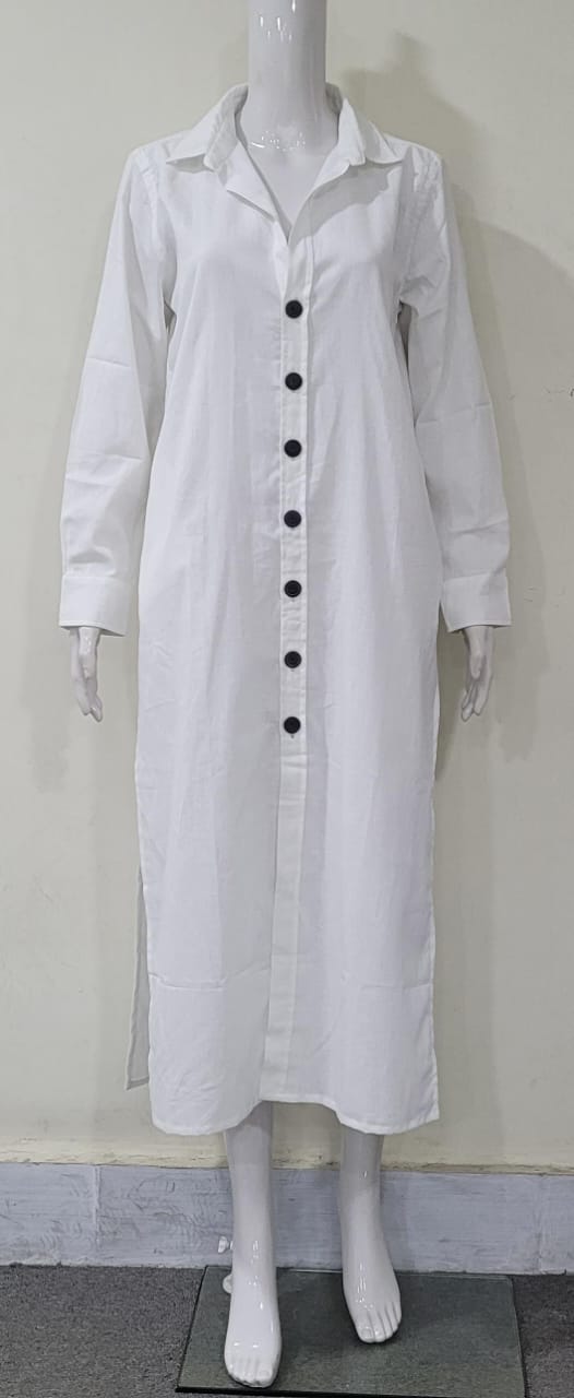 Madeline Maxi Shirtdress- White