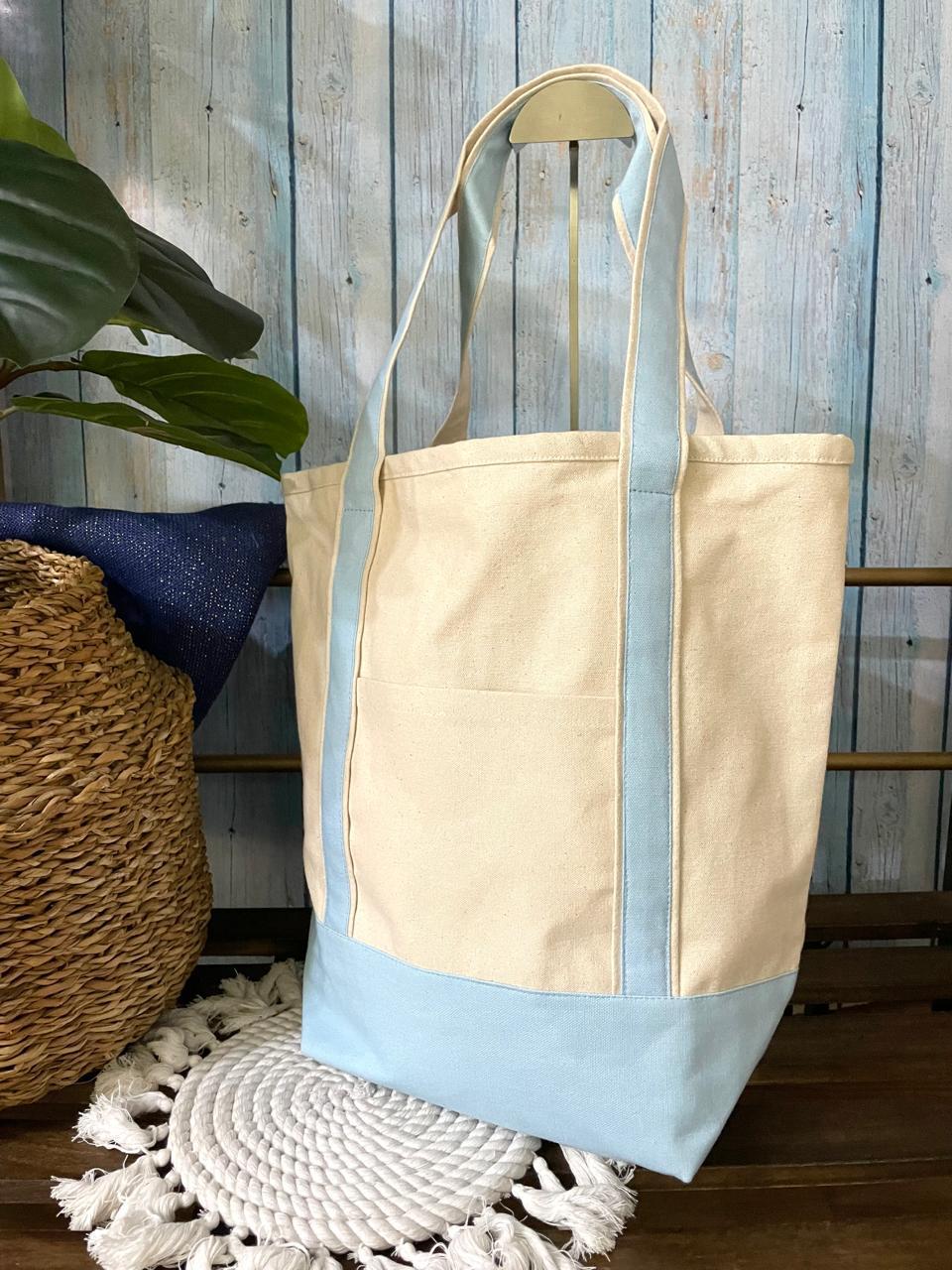 Large Canvas Surf Tote Bag- Customized Hand Beaded