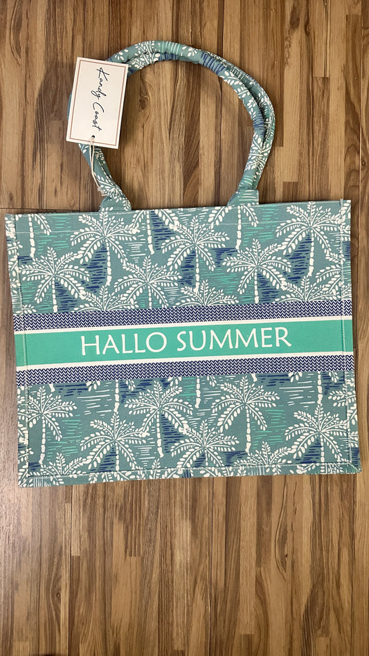 Tribeca Coco Palm Cotton Canvas Small Tote
