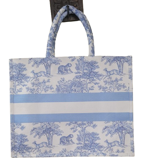 Soho Vintage Jungle Run Cotton Canvas Big Custom Text Tote